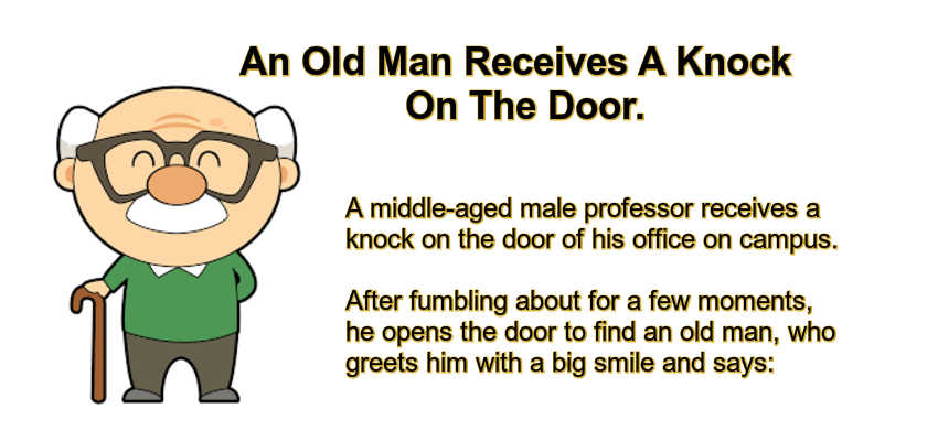 An Old Man Receives A Knock On The Door.