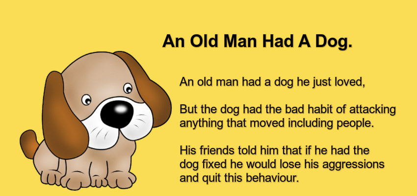 An Old Man Had A Dog.