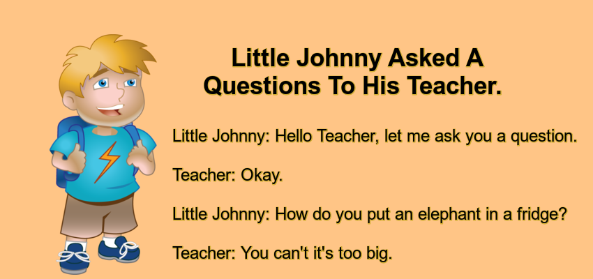 Little Johnny Asked A Questions To His Teacher.